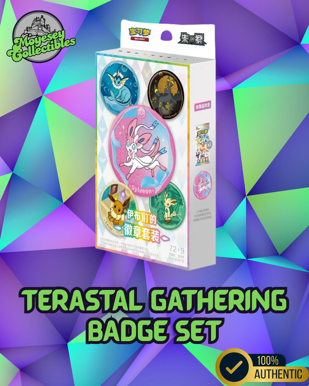 Pokemon Terastal Grand Crystal Gathering Simplified Chinese Badge Set Blind Box